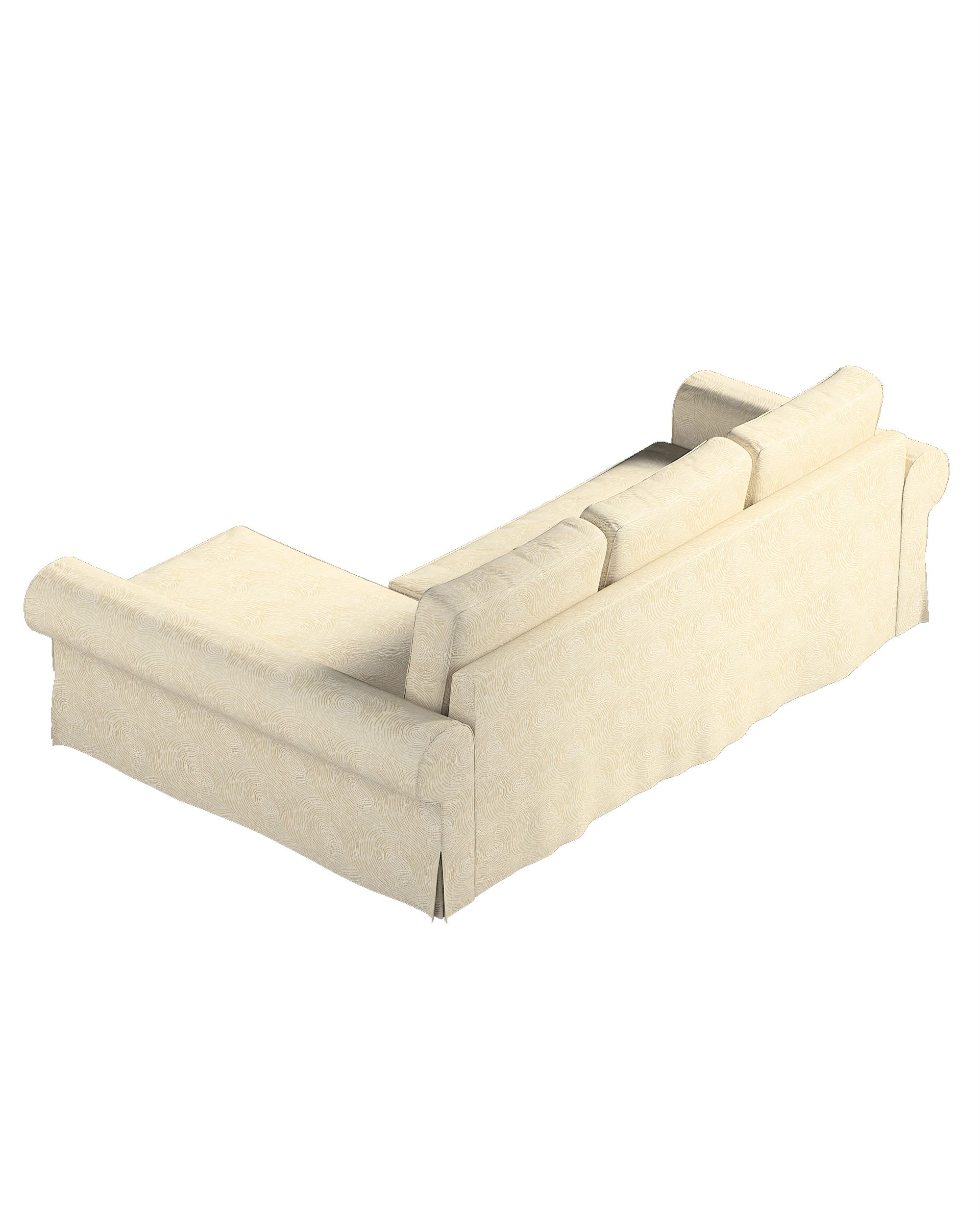 Backabro klädsel 3-sits bäddsoffa med schäslong Höger och vänster färg beige tyg glansig, grov, mönstrad (hover)
