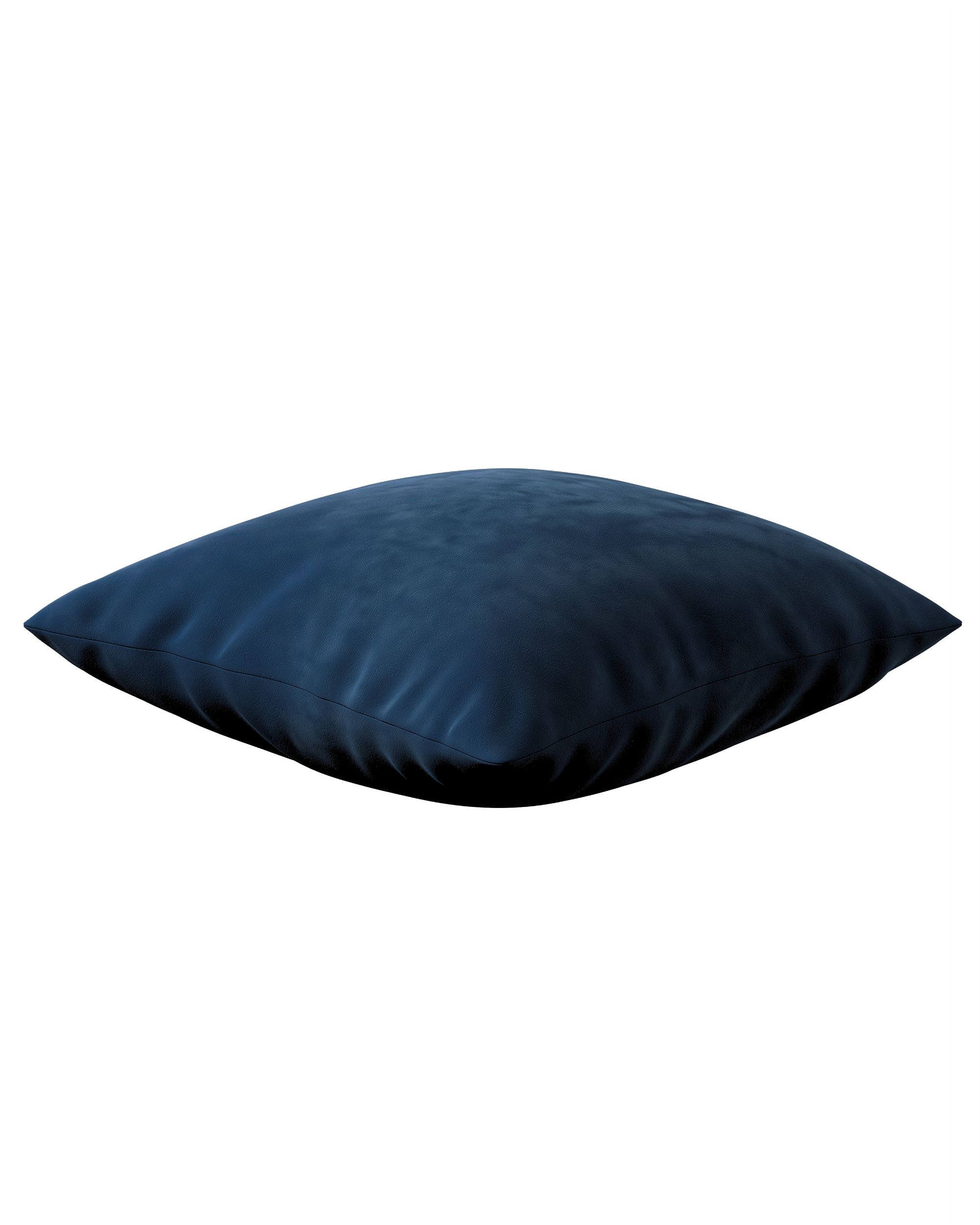 Kuddfodral standard färg marinblå tyg glansig, sammet (hover)