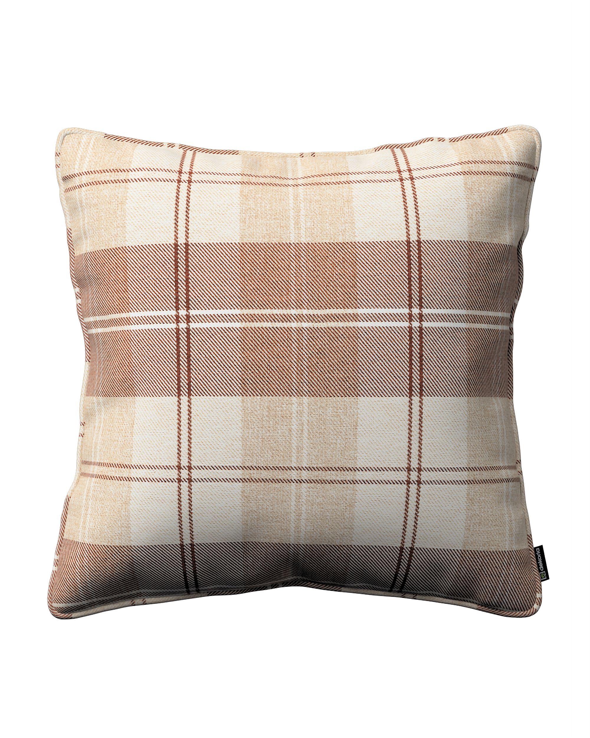 Kuddfodral<br>med keder färg beige tyg grov, mönstrad