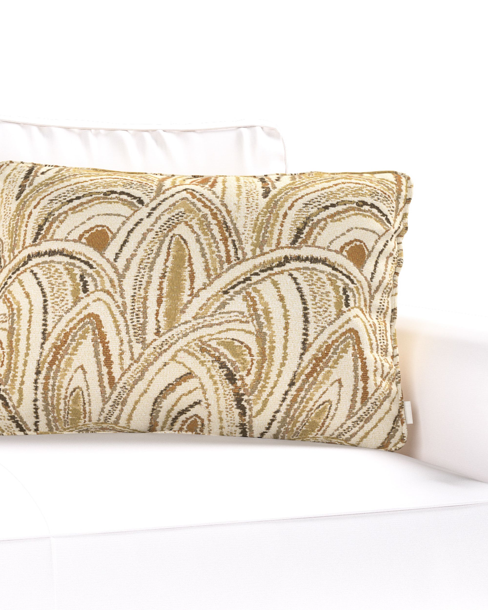 Kuddfodral<br>med keder 60x40cm färg beige tyg grov, mönstrad (hover)