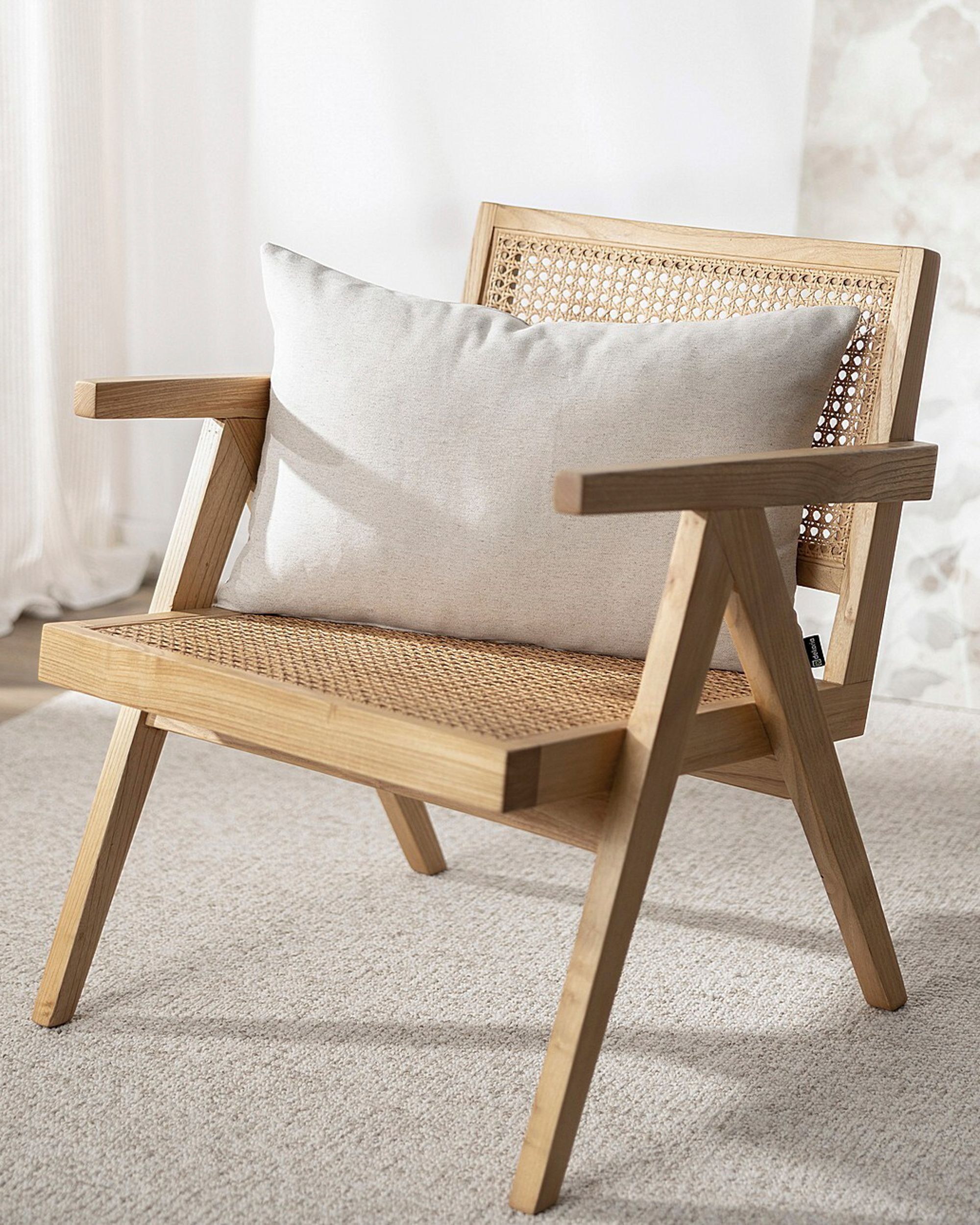 Kuddfodral Standard avlång färg beige tyg grov