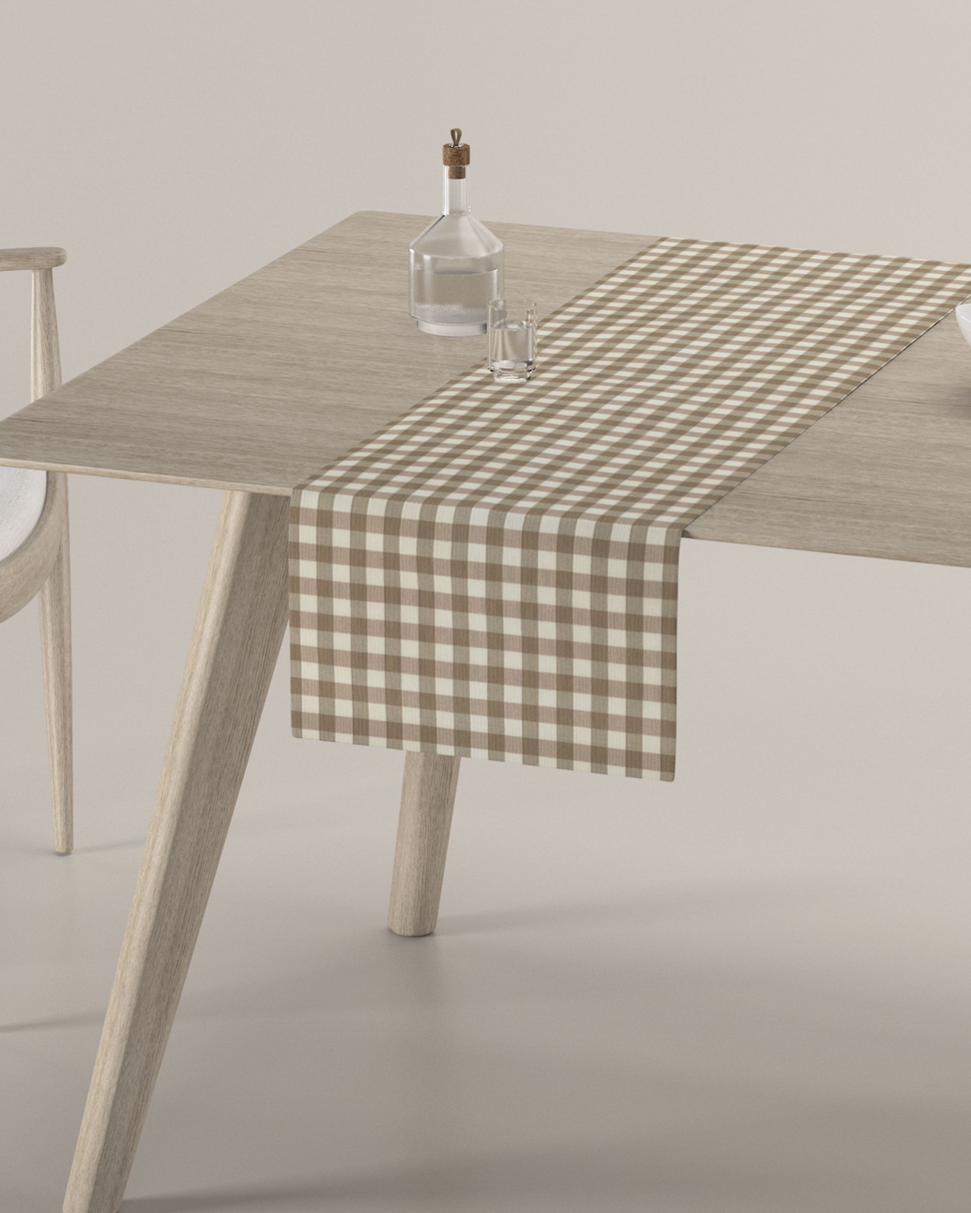 Bordslöpare - Dinner for 2 färg beige tyg mönstrad (hover)