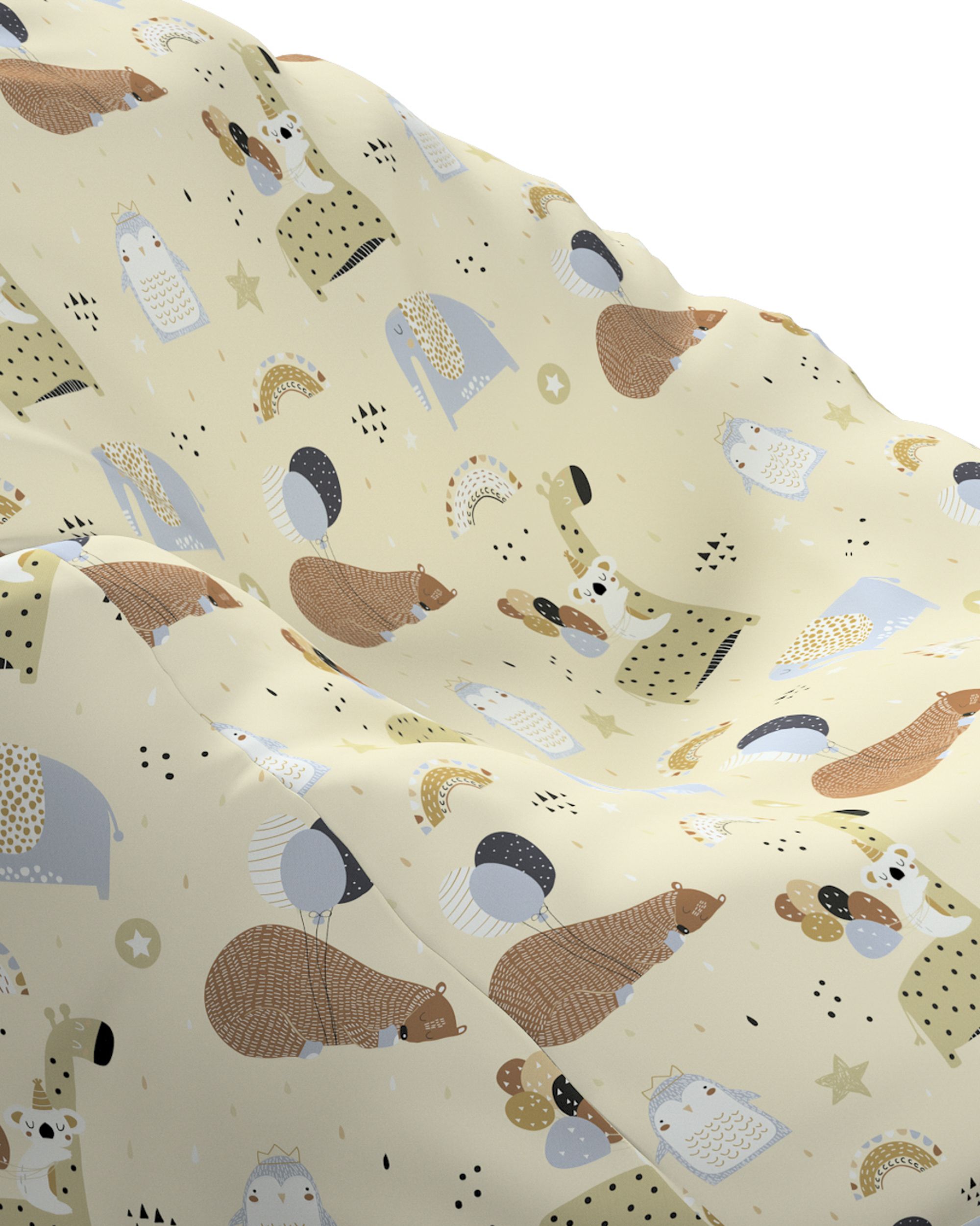 Beanbag och Sittsäck färg beige tyg mönstrad (hover)