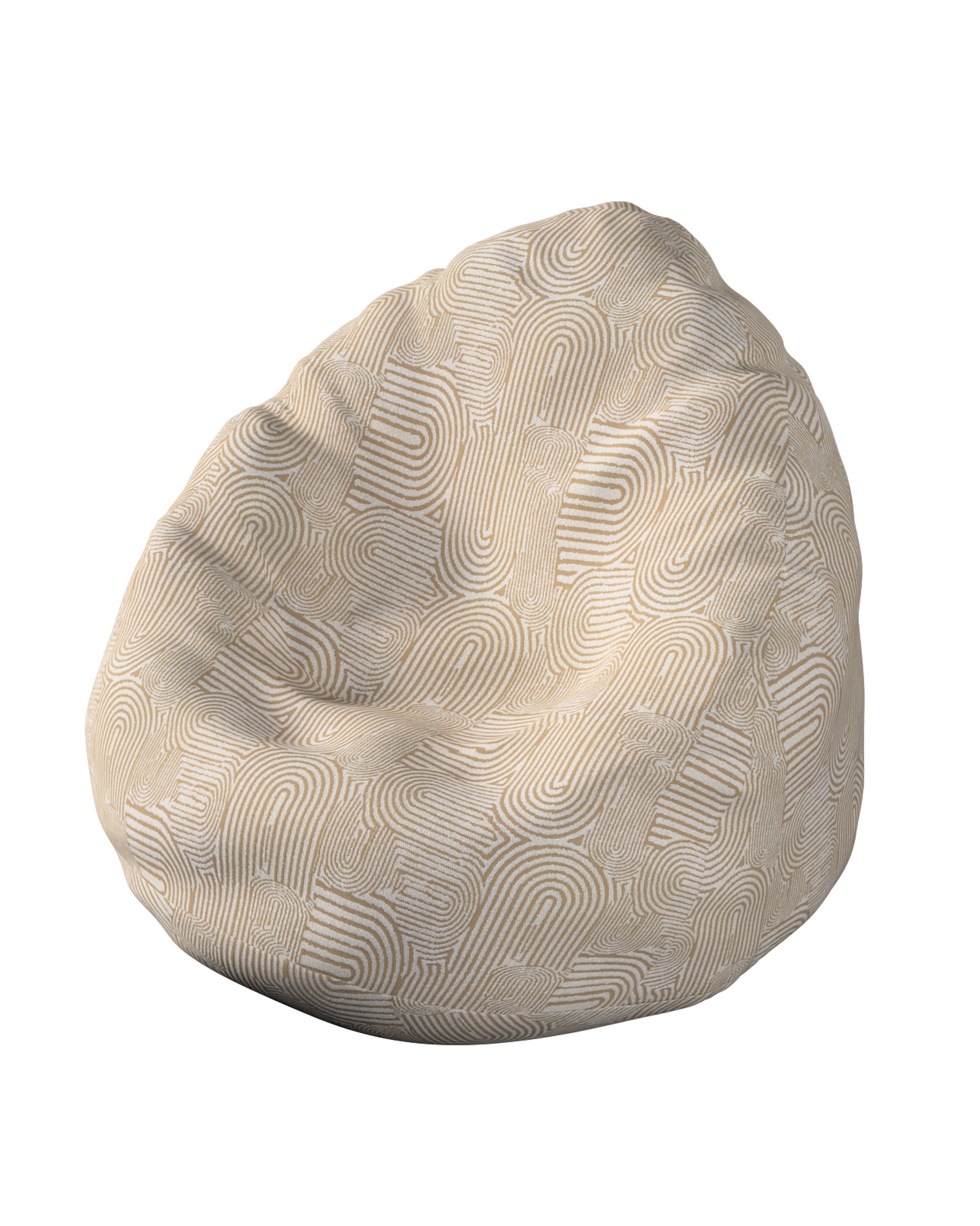 Beanbag och Sittsäck färg beige tyg grov, mönstrad