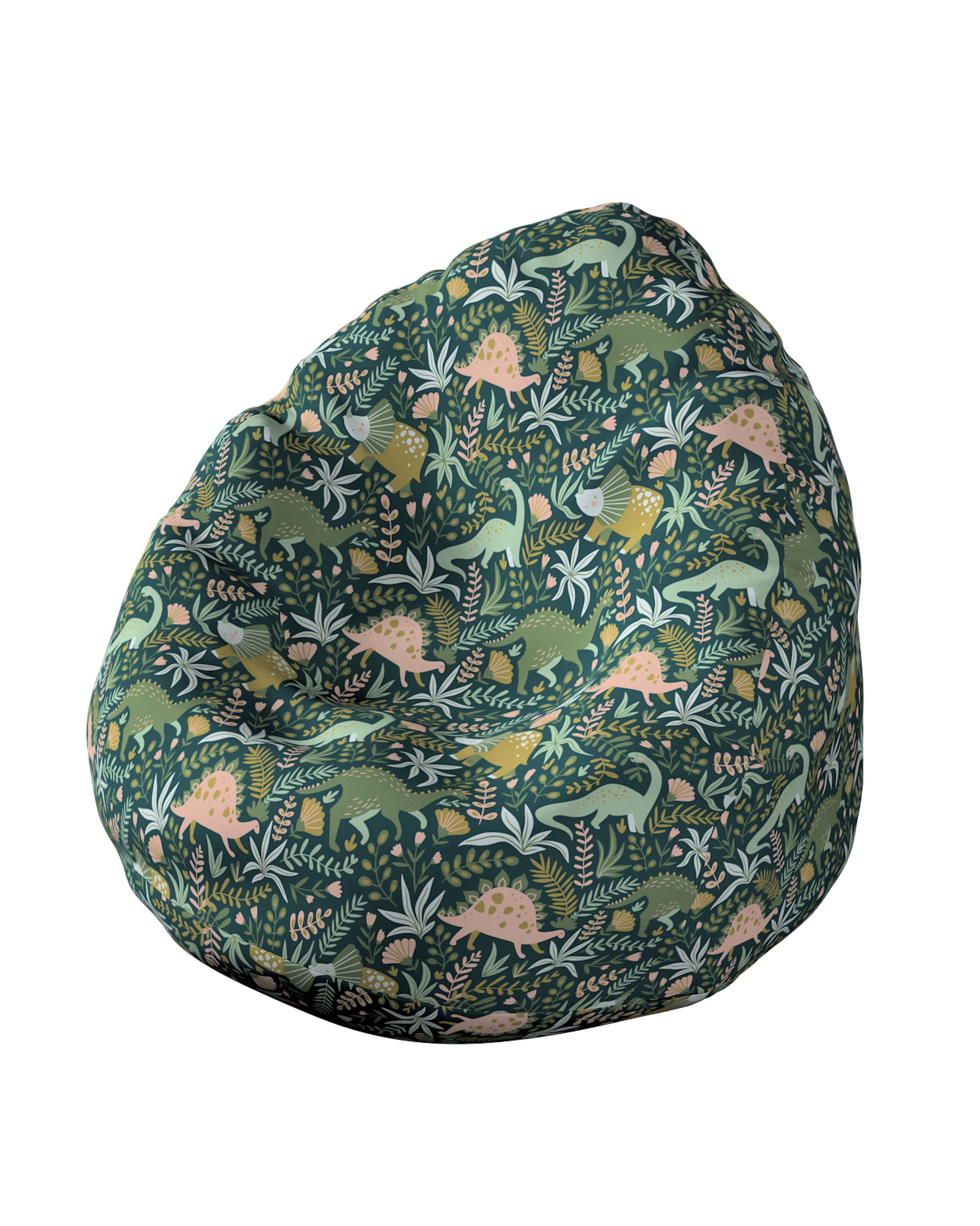 Beanbag och Sittsäck färg grön tyg mönstrad