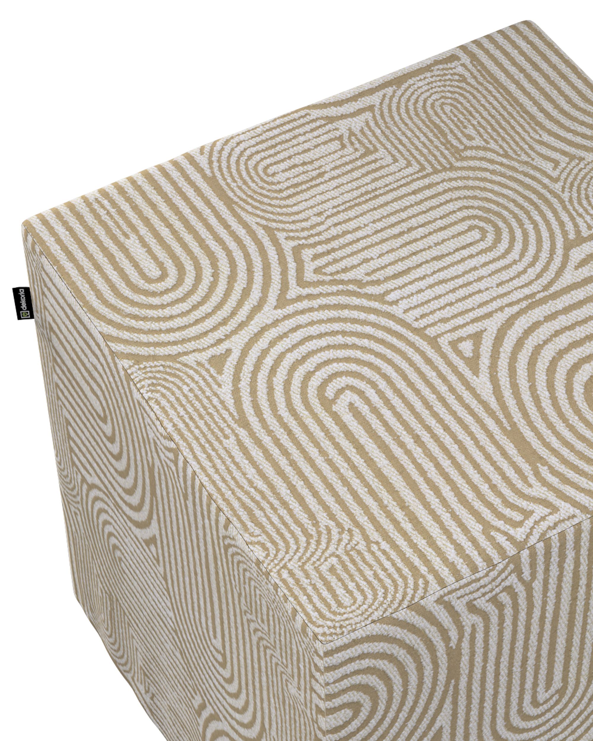 Klädsel till sittkub färg beige tyg grov, mönstrad (hover)
