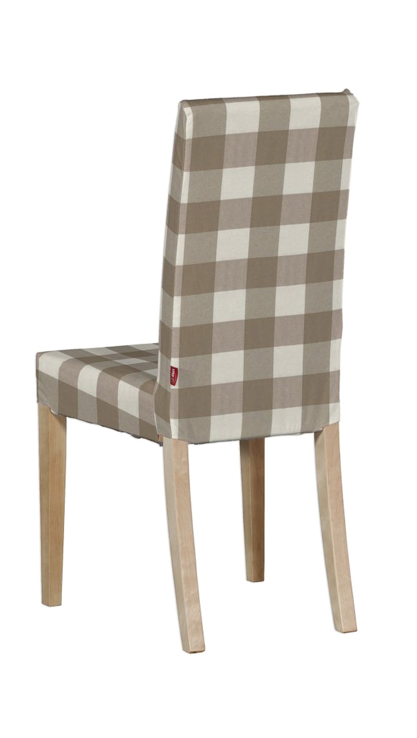 Harry stol - kort klädsel färg beige tyg mönstrad