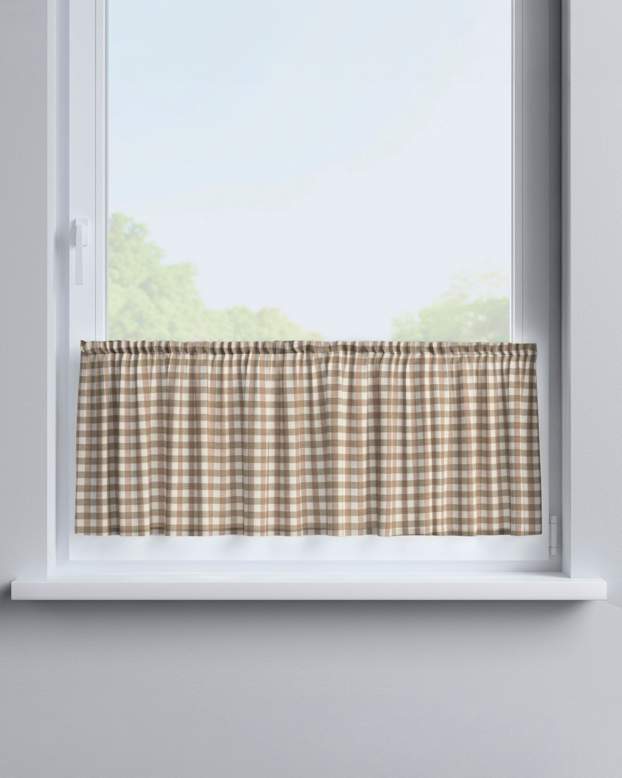Gardinkappa med kanal H40cm färg beige tyg mönstrad (hover)
