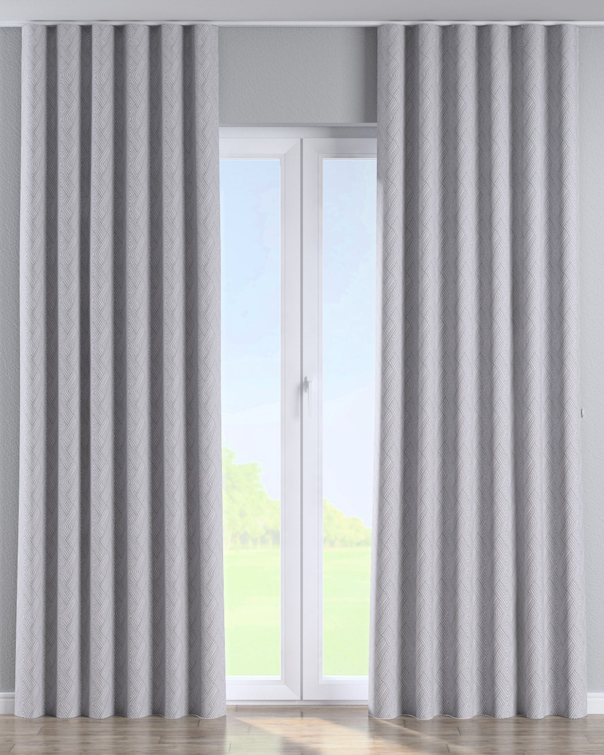 Wave-Gardin 1 längd färg silver tyg grov, mönstrad