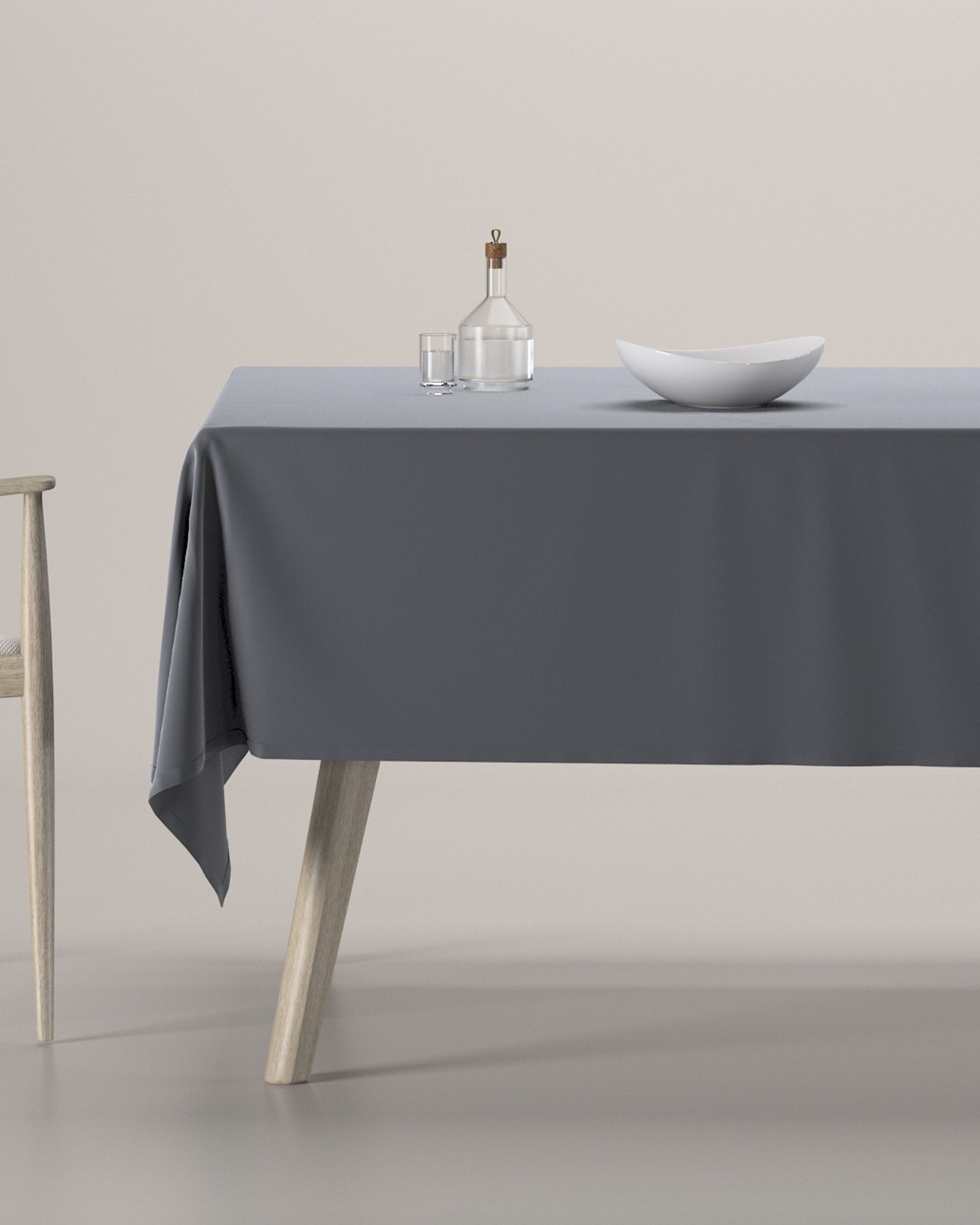 Rektangulär bordsduk färg grå tyg glansig, sammet