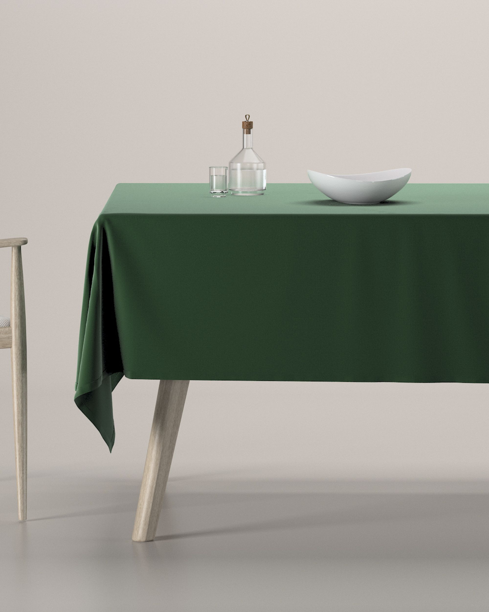 Rektangulär bordsduk färg grön tyg glansig, sammet