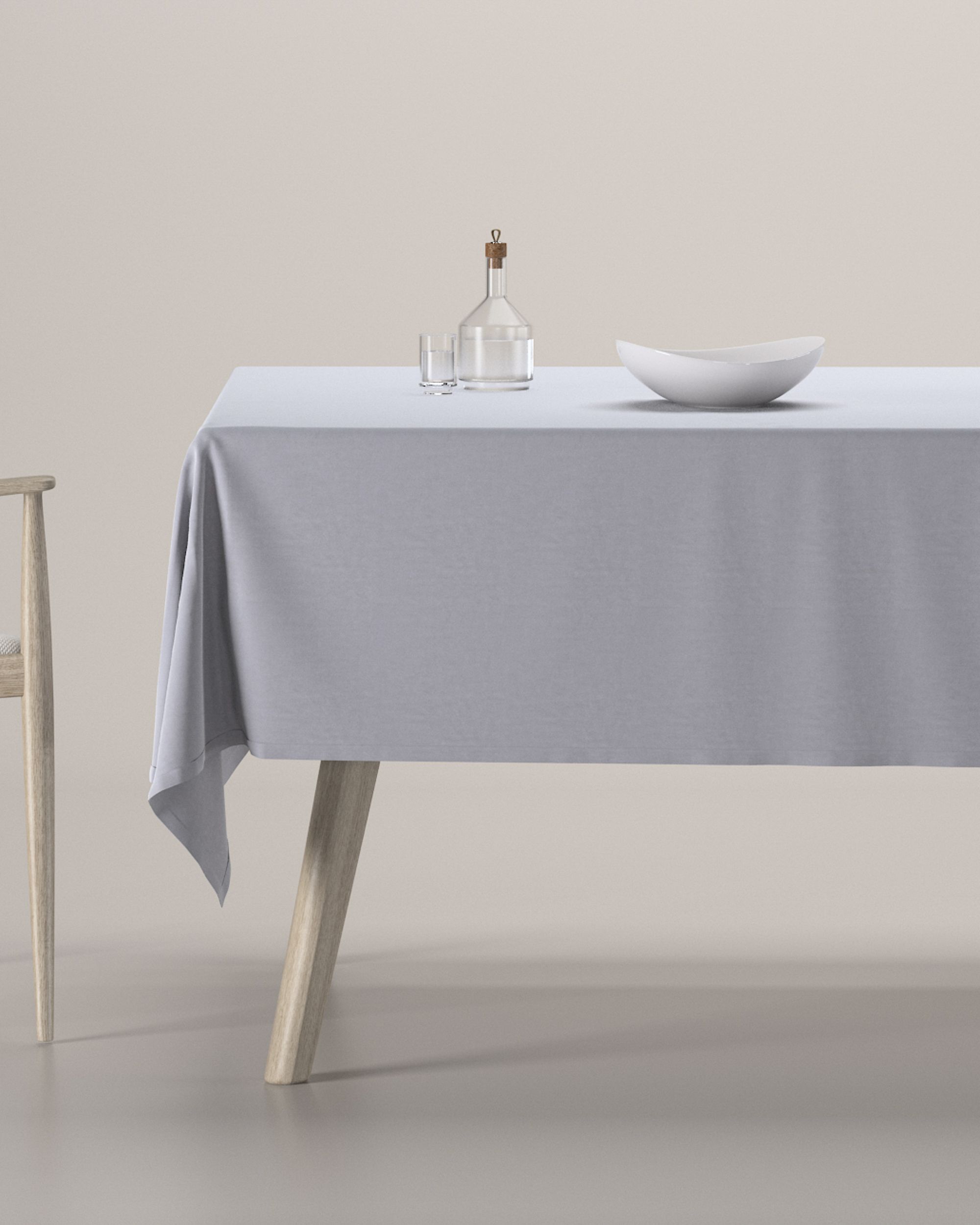 Rektangulär bordsduk färg grå tyg glansig, sammet