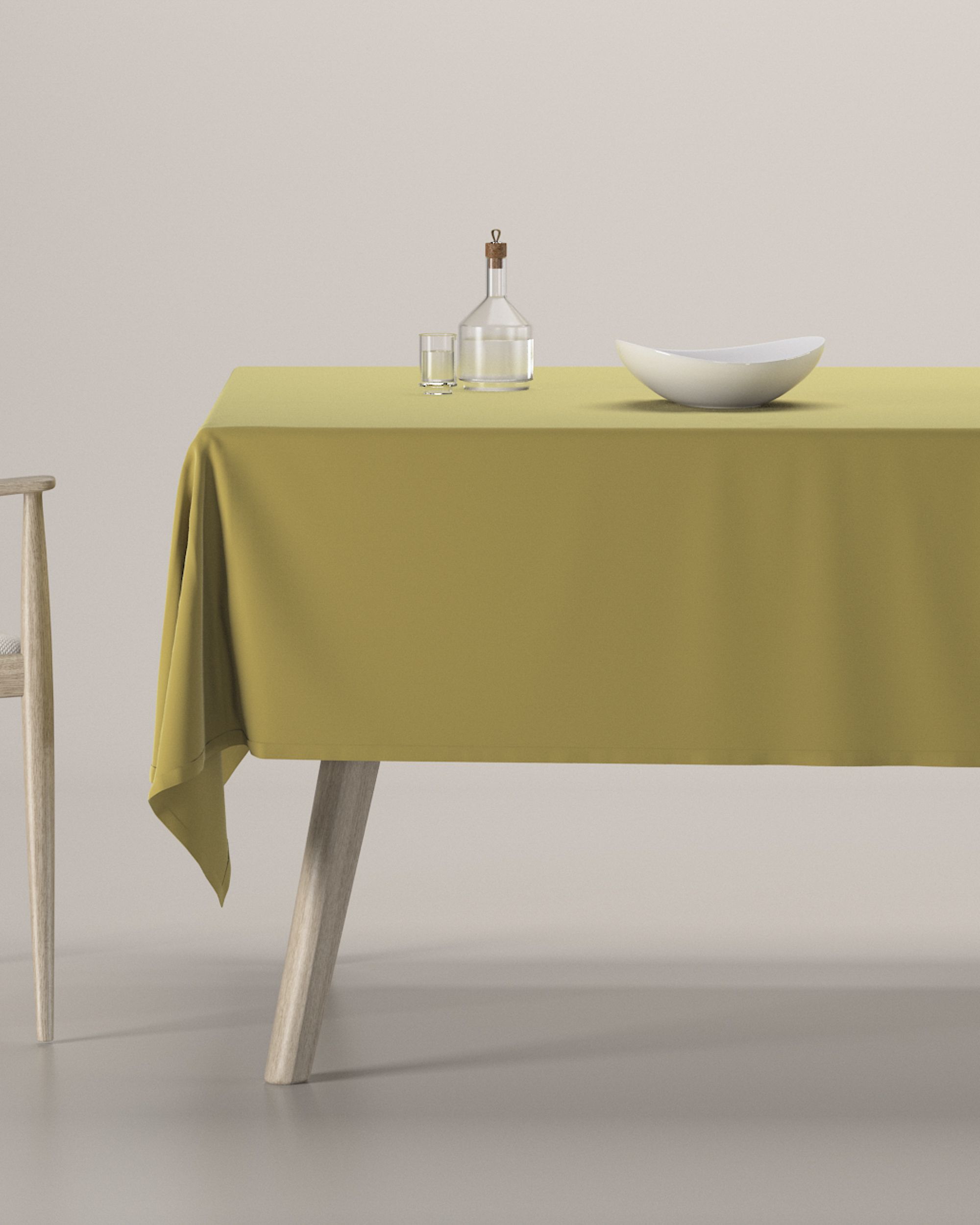 Rektangulär bordsduk färg grön tyg glansig, sammet