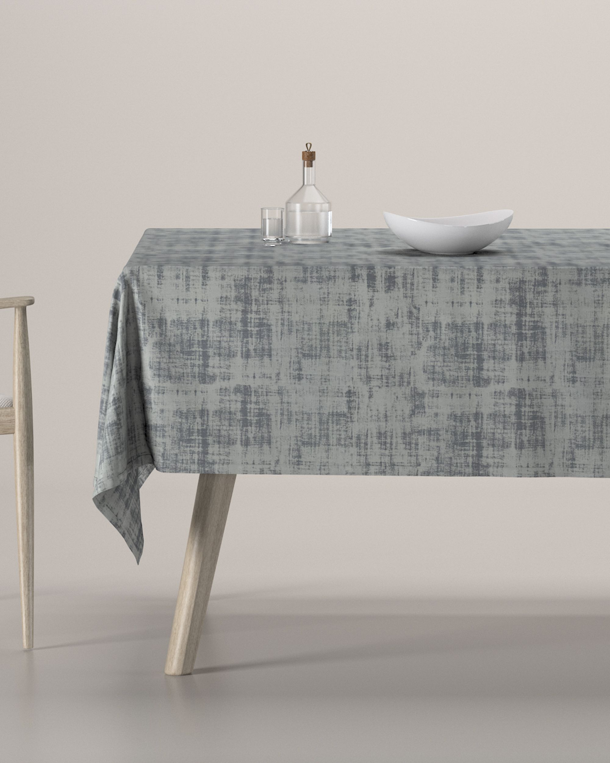 Rektangulär bordsduk färg grå tyg glansig, sammet