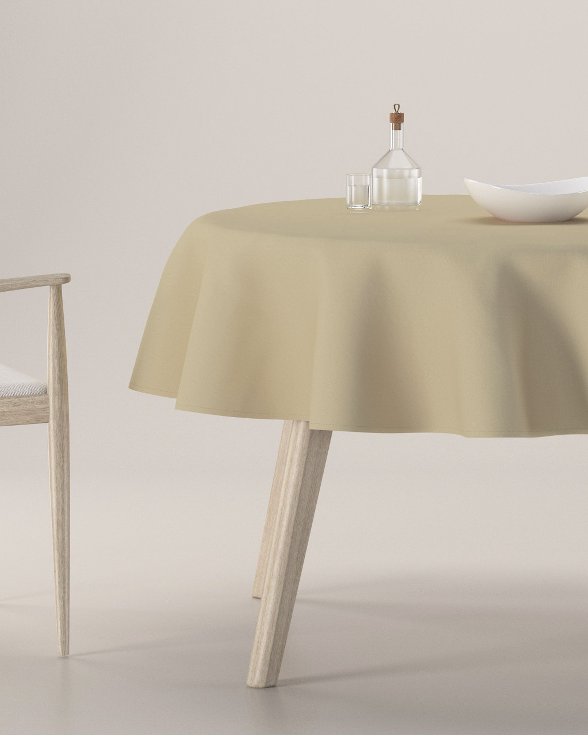 Rund bordsduk färg beige
