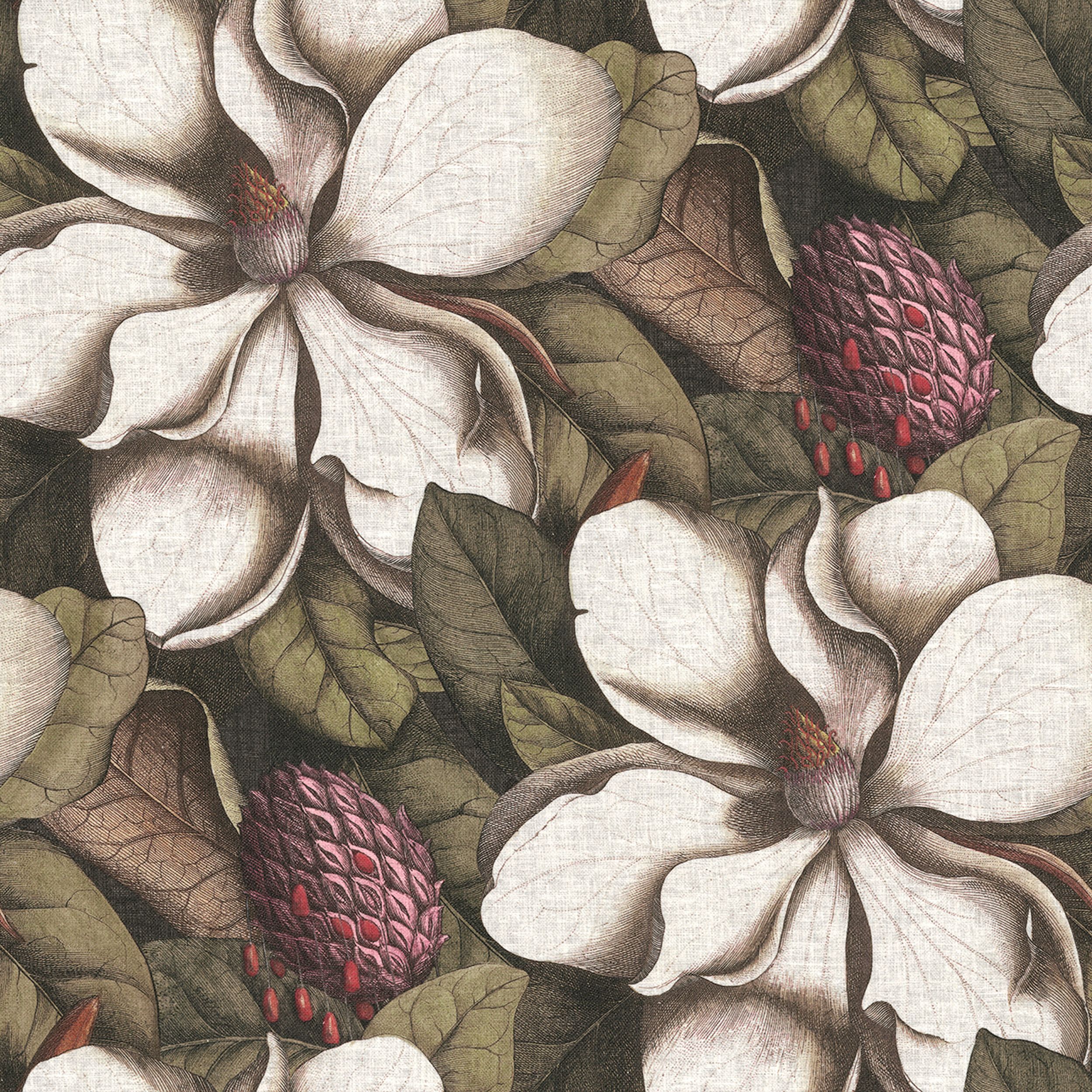 Gardenia 144-24 armygrön med tryck