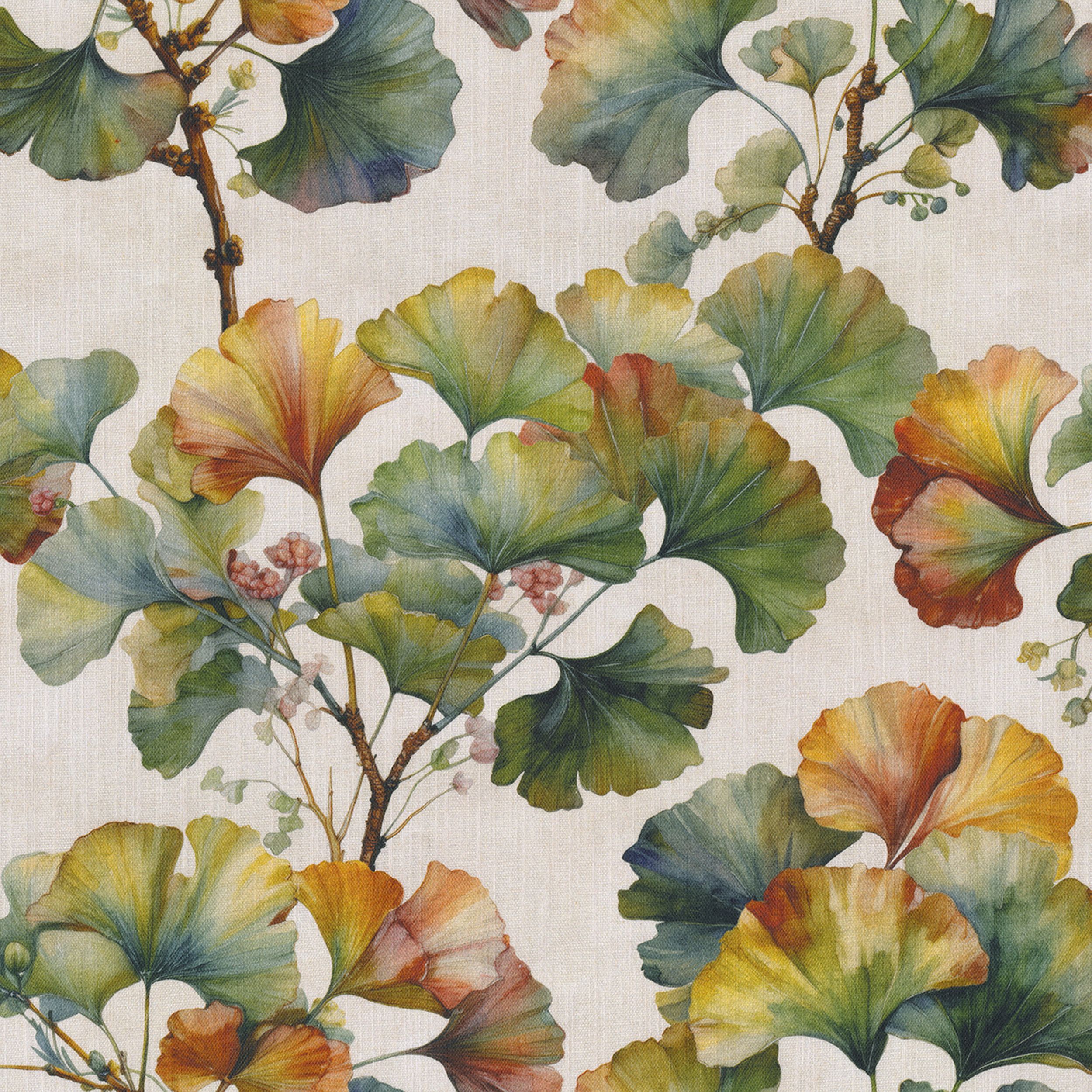 Botanic Viscose 145-18 naturvit med tryck