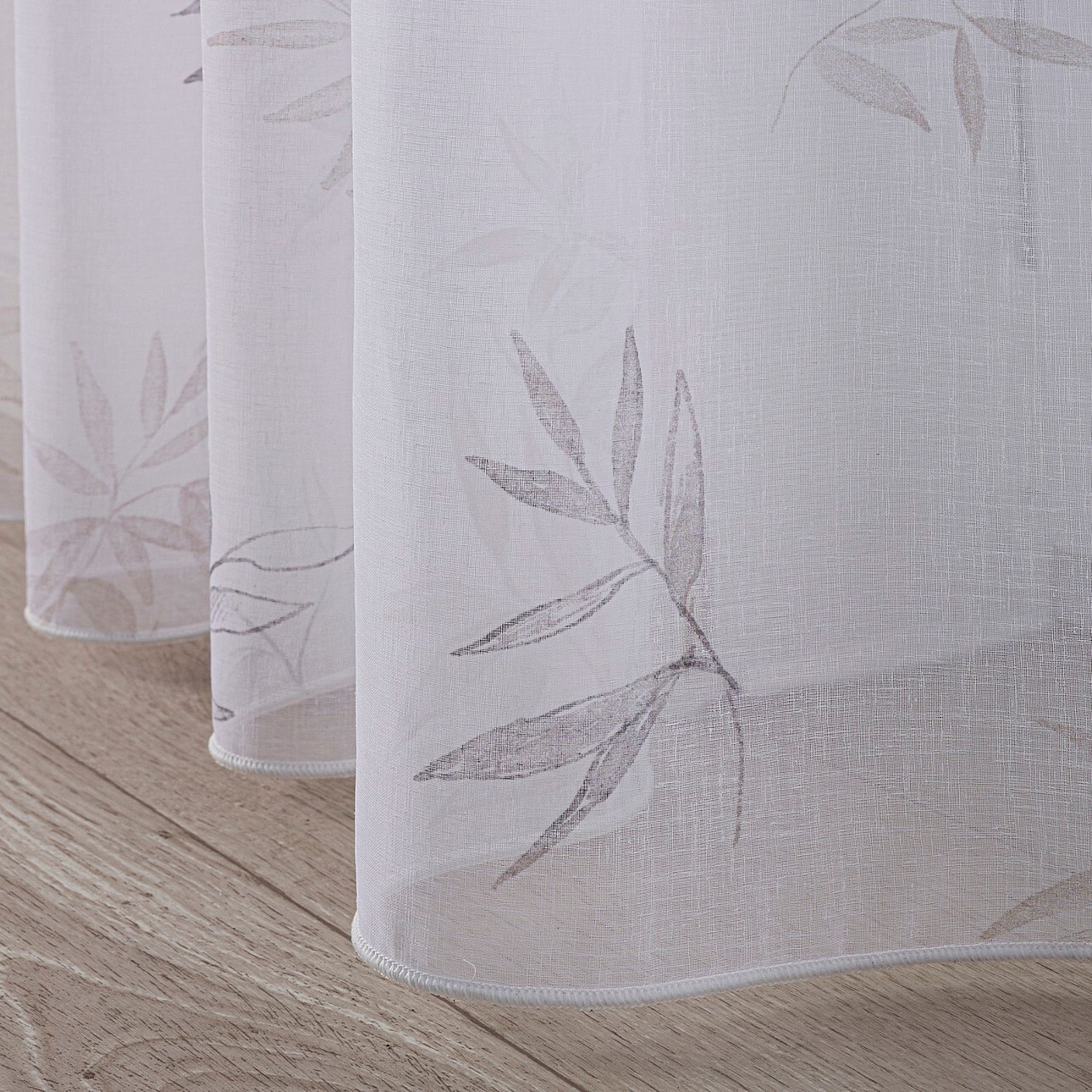 Voile 186-75 vit med mönster